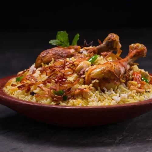 Hyderabad Chicken Dum Biryani.