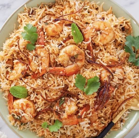 SHRIMP BIRYANI.
